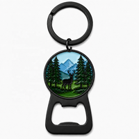 Porte-clés décapsuleur personnalisé, design randonnée en montagne et camping, cadeau pour les amateurs de plein air, vente en gros, décapsuleur porte-clés en émail souple