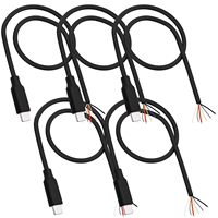 Cable USB Tipo-C de 4, 5 y 6 Pines, Conector Macho USB C a Cable de Alimentación de 4, 5 y 6 Hilos con Extremos Abiertos, 2A 5A, Cable de Datos CC1 CC2