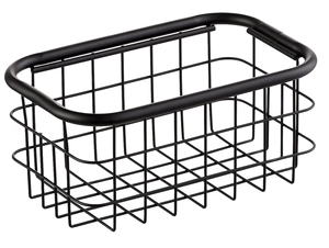 Panier rectangulaire <span class=keywords><strong>urbain</strong></span> moderne en fil métallique noir Organisateur détachable et empilable pour la cuisine et le salon Paniers de rangement urbains - Product Image 2