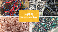 Équipement de recyclage de câbles en cuivre miniatures à 99,9 % de pureté, machine à déchiqueter les câbles, machine à granuler les fils