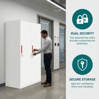 Armoire de classement métallique pliable, réglable et mobile avec serrure à clé pour cuisine, hôtel, bureau, salle de sport, entrepôt - Design contemporain