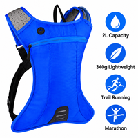 Gilet de course ultraléger avec poches pour bidons souples, sac d'hydratation Zero Bounce avec poche à eau de 2 L pour course de marathon