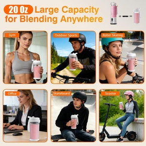 เครื่องปั่นแบบพกพาไร้สาย 20 ออนซ์ เครื่องคั้นน้ำผลไม้ส่วนตัวแบบชาร์จไฟได้ เครื่องปั่นสำหรับเดินทาง ปลอดสาร BPA เครื่องปั่นขนาดเล็กสำหรับสมูทตี้ - Product Image 2
