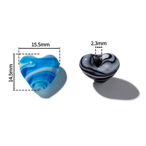 Heart Shaped Glass <b>Beads</b> Crystal Lampwork For Jewelry Making DIY Bracelets Necklaces Accessories 8mm AC4894 - Product Image 2