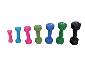 Hexagon Rubber Dumbbell Fitness Equipment Gym Rubber Dumbbell Factory Supply Color Size Can Be Customized