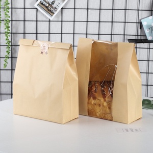 Sacs à pain en kraft personnalisés avec fenêtre, en papier résistant à l'huile, pour pain grillé, gardent le pain frais, compostables - Product Image 1