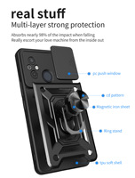 Étui de téléphone portable en TPU anti-rayures, fin, antichoc, avec béquille rotative, support magnétique et protection coulissante pour appareil photo