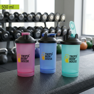 House 500ml Plastic <b>Shaker</b> <b>Bottle</b> With Flip Lid Reusable Drinkware Accessory - Product Image 2