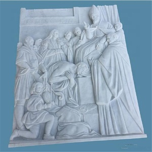 고전적인 유럽의 유명한 벽 장식 타일 골동품 돌 대리석 그림 누드 천사 조각 동상 벽 구호 - Product Image 3