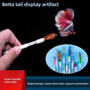 Thai Metal Betta Fish Training Stick Betta Splendens Juguete interactivo Guppy Pen Uso en interiores y exteriores Color de cola general Color de cabello - Product Image 2