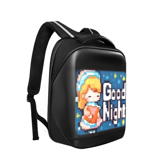 Led Motorcycle Backpack App Controlled Glowing Eyes Screen Outdoor Case Waterproof Travel Bag for Advertising