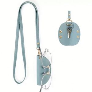 New Trend Pu Leather Glasses Neck Strap Portable Key Holder Stylish Eyeglasses Sunglasses Case Travel Promotional <b>Gift</b> - Product Image 1