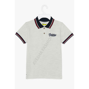 T-shirt 100 % coton anti-plis imprimé numériquement avec poche, style décontracté à manches courtes en maille piqué pour jeunes enfants, avec logo imprimé tendance - Product Image 1