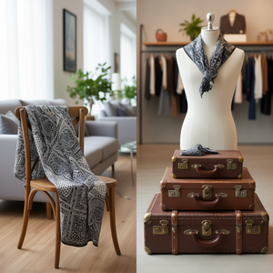 Foulard quadrato piccolo con motivo Paisley 70x70 cm 38G per uomo e donna, accessorio moda - Product Image 2