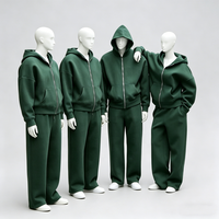 Ensemble survêtement homme hiver haute qualité, pantalon de jogging ample et sweat à capuche zippé surdimensionné, personnalisé, grammage lourd 450 GSM