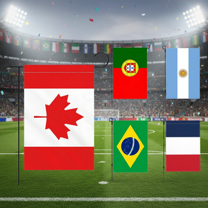 Bandiera Personalizzata Orgoglio Nazionale 2026 per Partite di Calcio Mondiale, Striscione da Esterno per Tifosi di Alta Qualità - Product Image 1