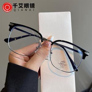 Nouvelles montures de lunettes demi-cerclées pour hommes N2 1002, anti-lumière bleue, protection UV, forme quadrilatère, taille moyenne, verres en acétate, Taizhou - Product Image 3