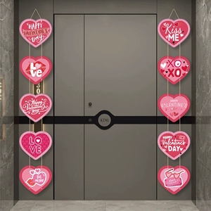Décoration de porte en forme de cœur pour la Saint-Valentin, ornement de fête, décoration de scène de rassemblement, rideau suspendu, rideau de porte - Product Image 5