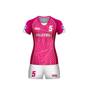 Custom Sublimatie Volleybal Jersey Vrouwen Ontwerp Roze Kleur - Product Image 2