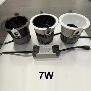 7W 안티 눈부심 천장 아래 조명 표면 장착 매입형 Led downlights 트리밍 라운드 매입형 코브 다운 라이트