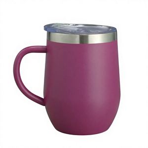 Vaso Térmico Personalizado de 12 oz, Doble Pared, Acero Inoxidable 304, Forma de Gg, para Café, Cerveza, Vino, con Asa - Product Image 1