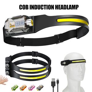 350LM Wide Beam Rechargeable Motion Sensor LED <strong>Headlamp</strong> for Outdoor Activities Camping Fishing Running Work Hard Hat Compatible - Product Image 4