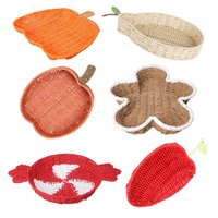 Tissé à la main décor à la maison bureau papier corde plateau assiettes pain assiette alimentaire gâteau aux fruits plateau dîner plateau de service panier de rangement