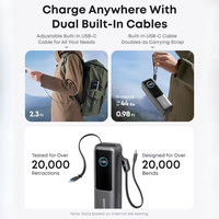 Anker Zolo A1695 25000mAh 165W Power Bank ultra-rapide avec câble double rétractable Type-C pour iPhone/Samsung/Xiaomi et ordinateurs portables