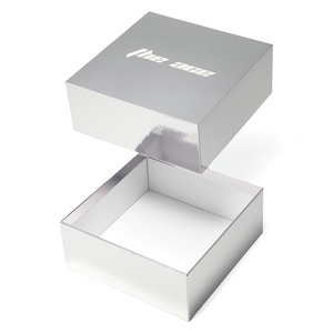 Custom logo Luxury Men Belt Gift Paper <strong>Box</strong> Bright <strong>Silver</strong> Cardboard Paper <strong>Box</strong> with Lid - Product Image 3