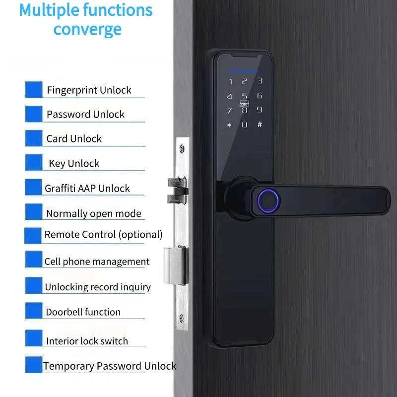 Porta in legno speciale serratura intelligente per impronte digitali porta interna password card smart elettronica appartamento remoto hotel office