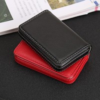Dompet Kartu Nama Pofeis dari Kulit PU, Tempat Kartu Bisnis, Tempat Kartu Kredit dengan Penutup Magnetik