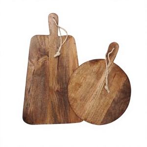 Ensemble de planches à découper rondes et rectangulaires en bois, compatibles lave-vaisselle, présentoir de comptoir, bloc de découpe réutilisable, prix d'usine - Product Image 1