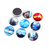 Vente en gros de souvenirs London City Country Drapeau Paysage Verre personnalisé Vente en gros Aimants pour réfrigérateur Distributeur d'aimants