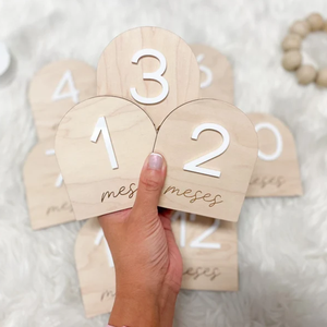 Ensemble de disques de jalons mensuels personnalisés <span class=keywords><strong>pour</strong></span> bébé, support photo <span class=keywords><strong>en</strong></span> <span class=keywords><strong>bois</strong></span> <span class=keywords><strong>en</strong></span> forme d'<span class=keywords><strong>arche</strong></span> <span class=keywords><strong>pour</strong></span> baby shower, cadeau de style artistique - Product Image 4