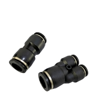 Raccord pneumatique noir en Y, connecteur rapide à enfoncer, réducteur de tube de 4mm, 6mm, 8mm, 10mm, 12mm