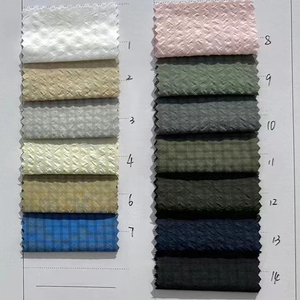 Tela de poliéster jacquard ripstop lisa y arrugada en stock, tela corta para ropa de exterior - Product Image 3
