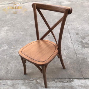 Chaises à dossier croisé en bois durable de style ferme classique, <span class=keywords><strong>location</strong></span> de chaises pour <span class=keywords><strong>mariage</strong></span>, chaises à dossier croisé en résine imitation bois - Product Image 2