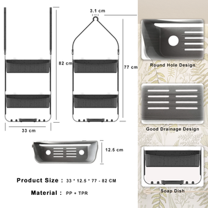 Porte-savon mural sans perçage, panier de douche - Product Image 3