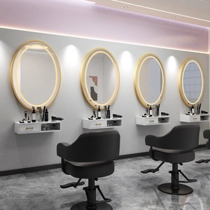 Espejo de Pared para Salón de Belleza con Luz LED de un Solo Lado, Mueble de Salón para Peluquería, <span class=keywords><strong>Barber</strong></span>ía, para Planchar y Teñir - Product Image 4