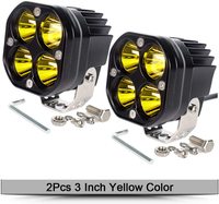 Barres lumineuses LED 40W blanches, projecteurs cubes, 3 pouces, pour Wrangler, tout-terrain, 4x4, voiture, camion, F150, ATV, bateau, moto