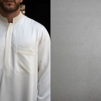 Tissu Thobe Musulman Imperméable en Gros pour Homme, 100% Microfibre de Polyester Filé, Tissu Thobe Arabe de Haute Qualité pour Abaya de Dubaï