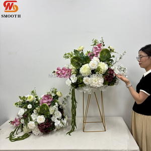 Smooth New Style 80cm Flower Ball White Peony Orchid <b>Green</b> Anthurium Bloom Floral Bouquet Wedding Centerpiece - Product Image 6