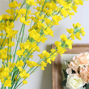 Hesper en vrac plastique artificiel jaune colza fleur parfumé nouveau jardin fête des mères noël nouvel an Halloween dos école - Product Image 3