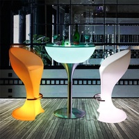 Chaises et tables de bar modernes et portables à LED pour hôtel et parc, étanches IP65, 16 couleurs changeantes