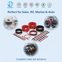 Kabel Baterai Tembaga Murni Fleksibel 2 AWG Gauge 35mm2 Kabel Ground Daya Terminal Ring M10 12V 24V untuk Mobil Kapal Motor