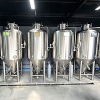 Fermenteur conique en acier inoxydable personnalisé de 2000L à 500000L, cuve de fermentation de bière avec pompe PLC