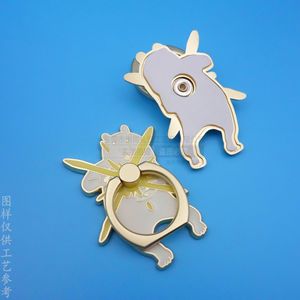 Custom Metal Ring Holder Cartoon Shape Zinc Alloy Gold Desk Mobile Phone <b>Stand</b> Adhesive Mount - Product Image 3