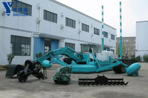 Draga di aspirazione anfibio dragaggio escavatore con testa di taglio e cingolato e galleggiante - Product Image 3
