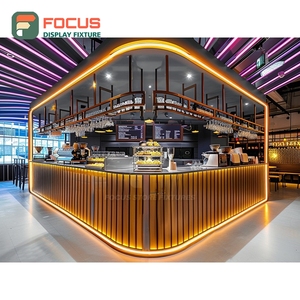 Modern Coffee Display Rack Retail Mug Display <b>Shelf</b> Walnut Finish Cafe Product Display Rack - Product Image 6