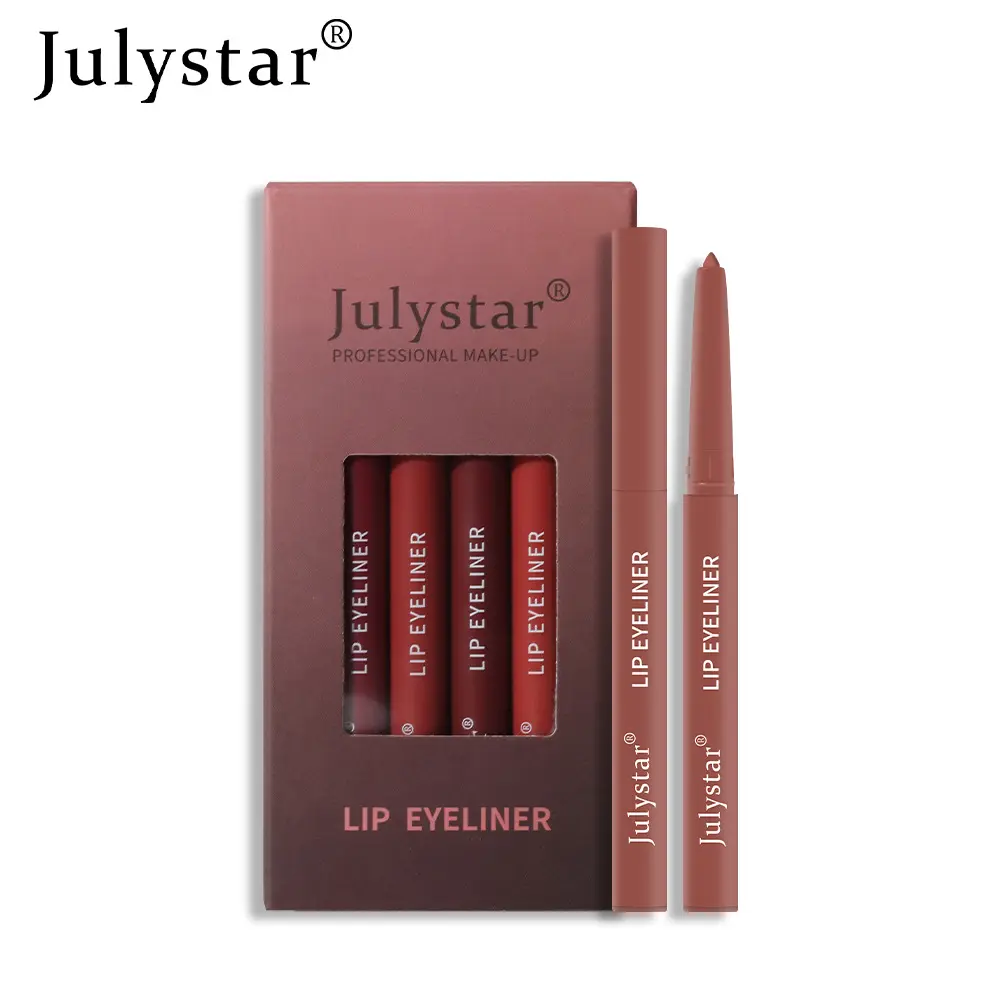 Fabrikanten Groothandel Lip Potlood Waterdichte Niet-Duizelige Lippenstift Pen Roze Matte Lipgloss Swivel Liner Set Schoonheid